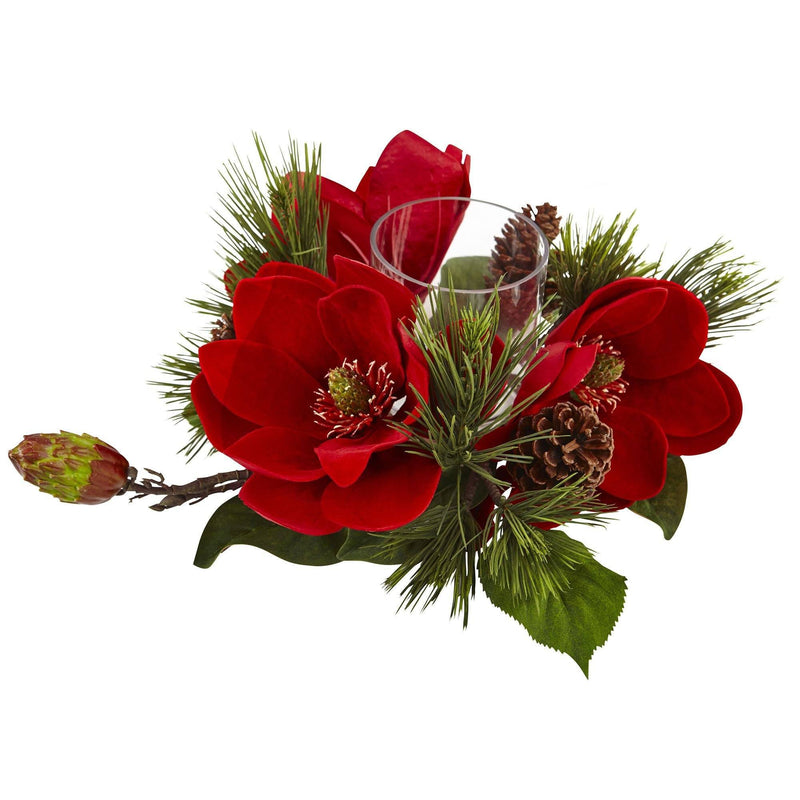 Red Magnolia & Pine Candelabrum, photo 2 of 5