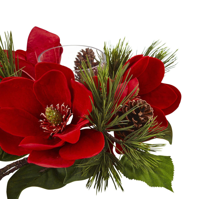 Red Magnolia & Pine Candelabrum, photo 5 of 5
