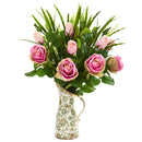 Rose and Vanilla Grass Artificial Arrangement in Vase
