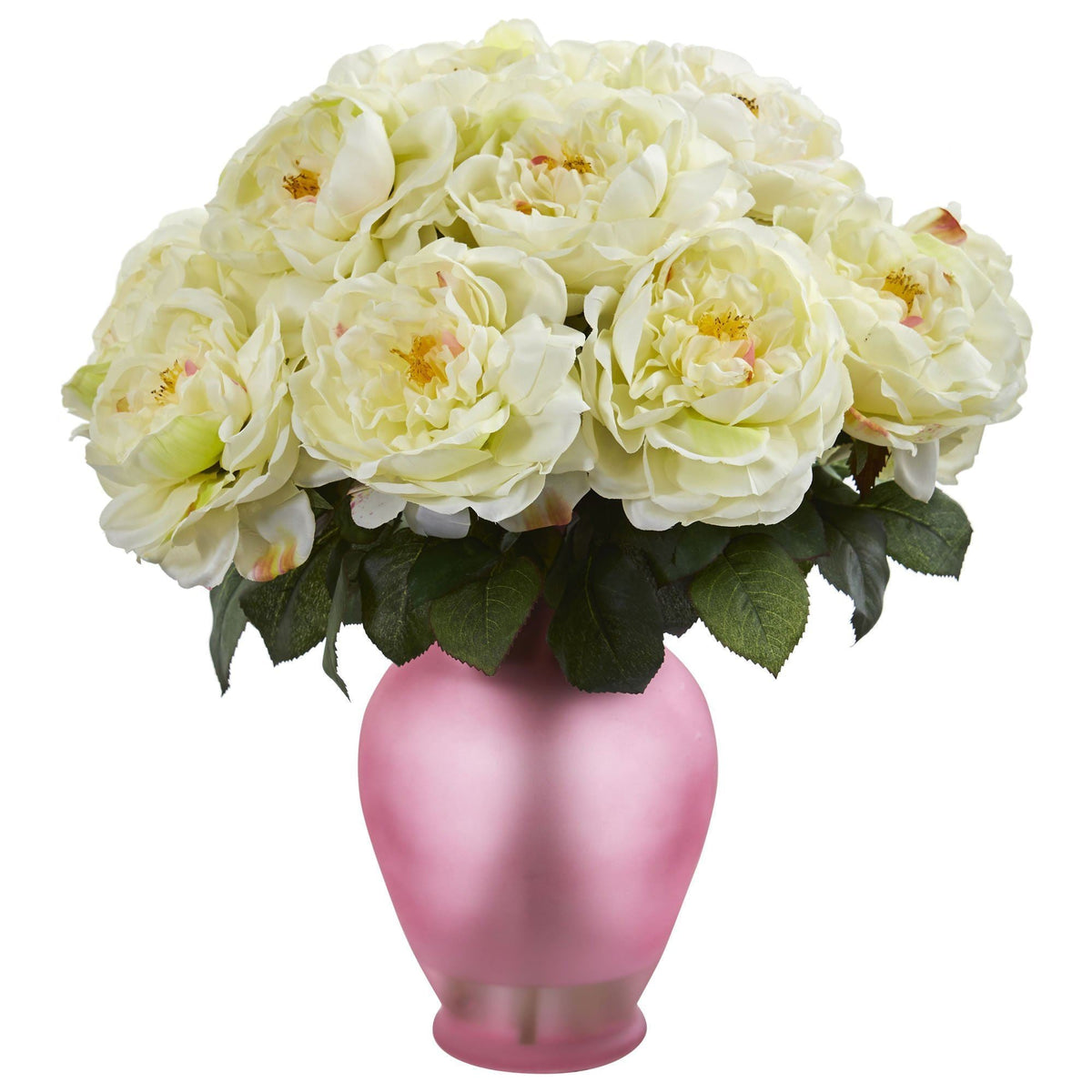 Rose Artificial Arrangement in Rose Colored Vase, photo 3 of 4