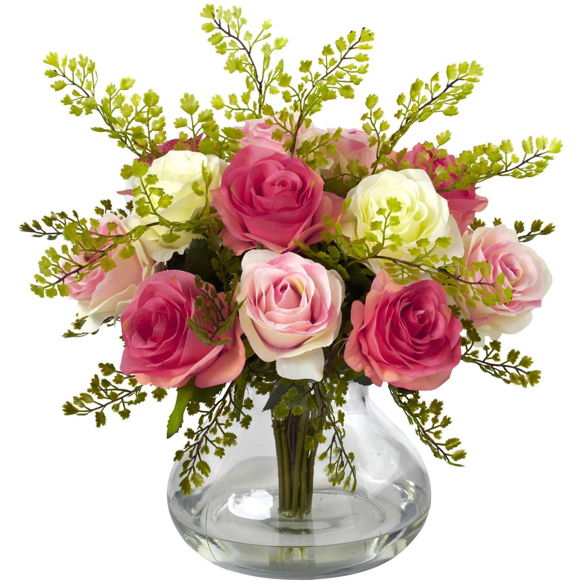 Rose & Maiden Hair Arrangement w/Vase, photo 11 of 11