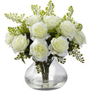 Rose & Maiden Hair Arrangement w/Vase