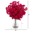 Signature Collection 41” Giant Bougainvillea Artificial Arrangement in Glass Vase
