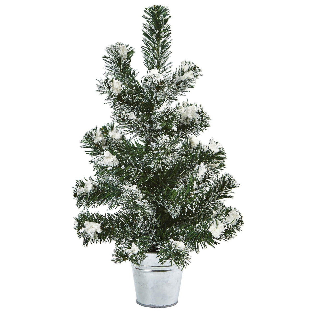 Snowy Pine Christmas Tree with Tin (Set of 2), photo 2 of 2