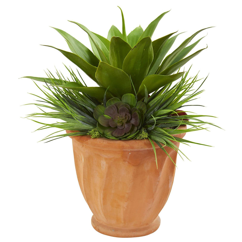 Succulent Garden Artificial Plant in Terra Cotta Planter, photo 3 of 3