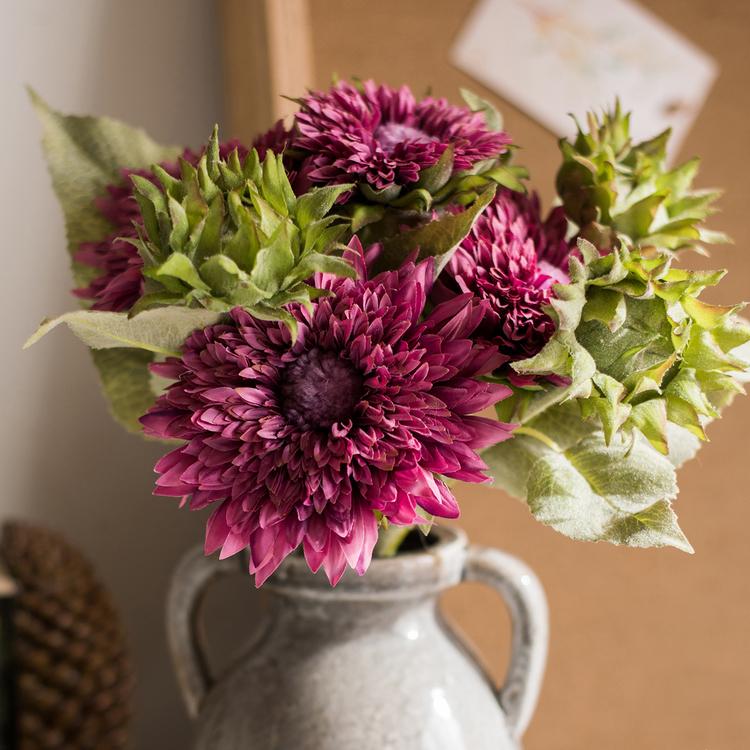 Artificial Sunflower Bouquet in Purple 18" Tall