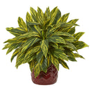 Tradescantia Artificial Plant in Red Vase