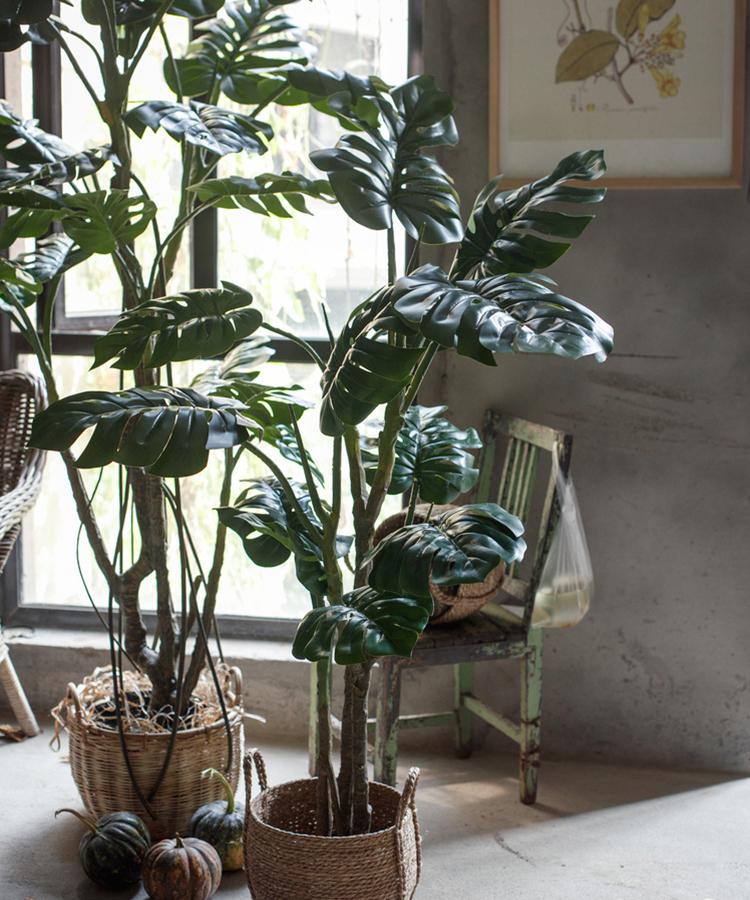 Faux Artificial Turtle Leaf Tree In Pot