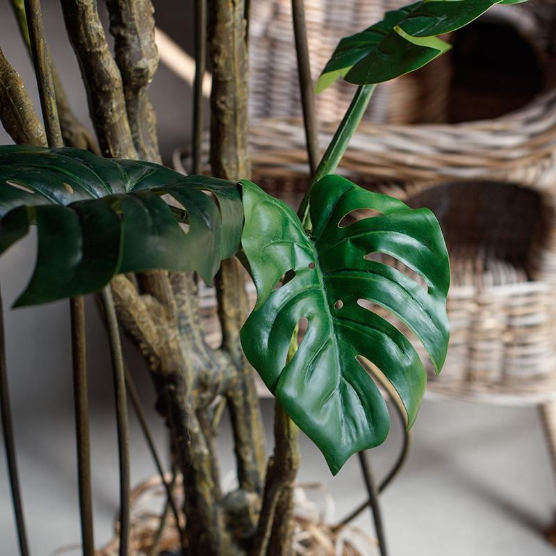 Faux Artificial Turtle Leaf Tree In Pot