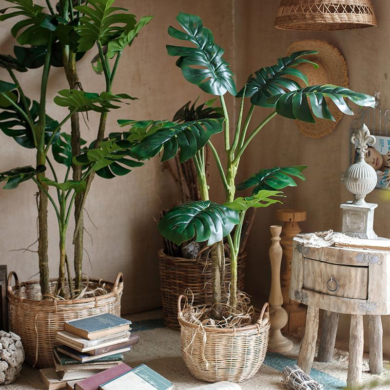 Faux Artificial Turtle Leaf Tree In Pot