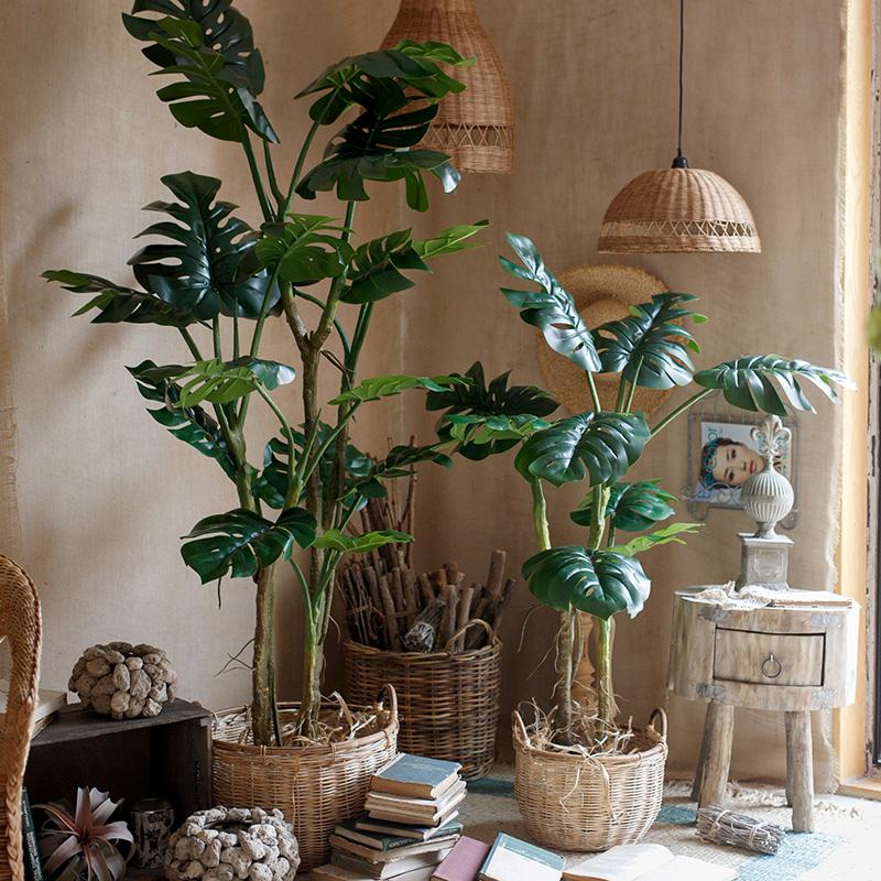 Faux Artificial Turtle Leaf Tree In Pot