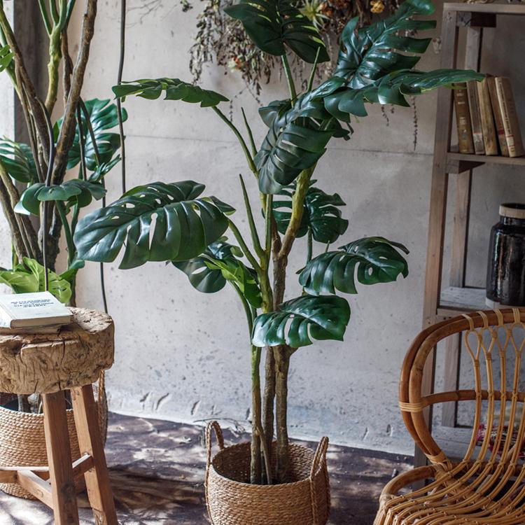 Faux Artificial Turtle Leaf Tree In Pot