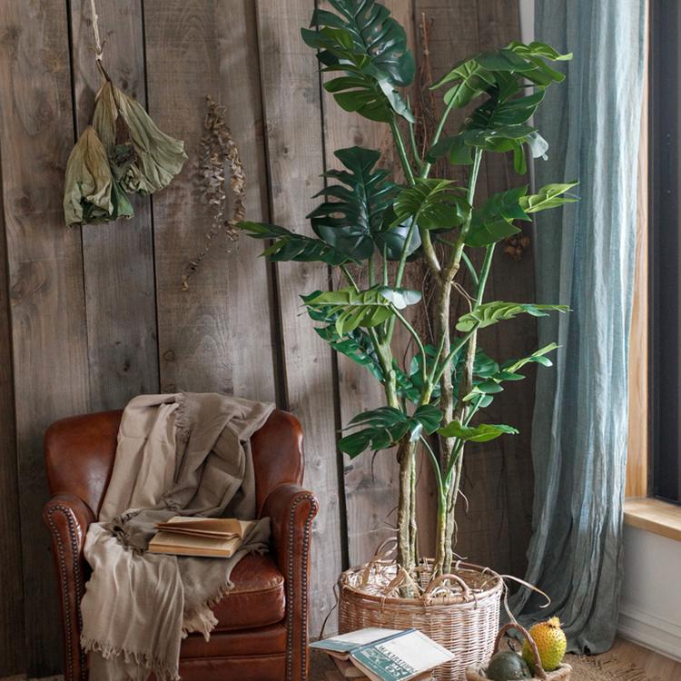 Faux Artificial Turtle Leaf Tree In Pot