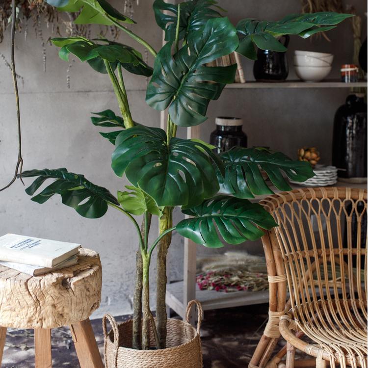 Faux Artificial Turtle Leaf Tree In Pot