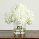 Wedding Collection 14" Artificial Hydrangea Arrangement in Glass Vase