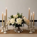 Wedding Collection 16" Artificial Roses and Mixed Greens Arrangement in Glass Vase