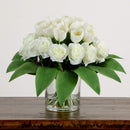 Wedding Collection 20" Artificial Roses and Tulips Arrangement in Glass Vase