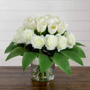 Wedding Collection 20" Artificial Roses and Tulips Arrangement in Glass Vase