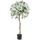 4.5 Feet Artificial Azalea Tree with Cement Pot by LJGDeals