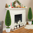 2 Pack 3 Feet Artificial Cedar Teardrop Shaped Bush with Plastic Nursery Pot-Green by LJGDeals
