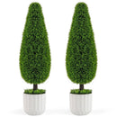 2 Pack 3 Feet Artificial Cedar Teardrop Shaped Bush with Plastic Nursery Pot-Green by LJGDeals
