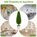 2 Pack 3 Feet Artificial Cedar Teardrop Shaped Bush with Plastic Nursery Pot-Green