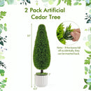 2 Pack 3 Feet Artificial Cedar Teardrop Shaped Bush with Plastic Nursery Pot-Green by LJGDeals
