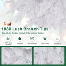 7 FT Artificial Xmas Tree with 1880 PE PVC Branch Tips for Party and Carnival by LJGDeals