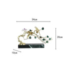 GobekUsa Crystal Golden Tree Handicraft: Artisan Metal Figurine for Home Decor