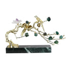 GobekUsa Crystal Golden Tree Handicraft: Artisan Metal Figurine for Home Decor