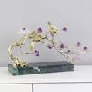 GobekUsa Crystal Golden Tree Handicraft: Artisan Metal Figurine for Home Decor