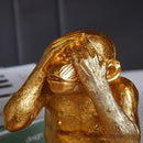 GobekUsa Golden Monkey Sculpture: Artisanal Baboon Decorative Figurine for Home Decor