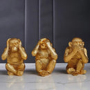 GobekUsa Golden Monkey Sculpture: Artisanal Baboon Decorative Figurine for Home Decor