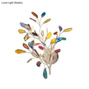 GobekUsa Champagne Agate Leaf Wall Sconce: Artistic Lighting Fixture for Bedroom