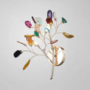 GobekUsa Champagne Agate Leaf Wall Sconce: Artistic Lighting Fixture for Bedroom