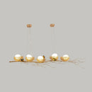 GobekUsa Artistic Aluminum Wire Nest Island Lamp with Wood Egg and Bird: A Unique Suspension for Dining Room
