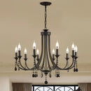 GobekUsa Black Metal Crystal Chandelier: Artistic LED Lighting for Home Decor
