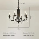 GobekUsa Black Metal Crystal Chandelier: Artistic LED Lighting for Home Decor