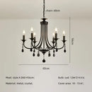GobekUsa Black Metal Crystal Chandelier: Artistic LED Lighting for Home Decor