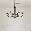 GobekUsa Black Metal Crystal Chandelier: Artistic LED Lighting for Home Decor