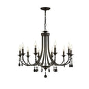 GobekUsa Black Metal Crystal Chandelier: Artistic LED Lighting for Home Decor