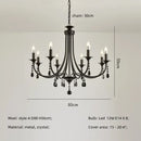 GobekUsa Black Metal Crystal Chandelier: Artistic LED Lighting for Home Decor