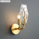 GobekUsa Hexagonal Crystal Wall Lamp - Artistic Single Fixture in Brass for Living Room