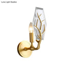 GobekUsa Hexagonal Crystal Wall Lamp - Artistic Single Fixture in Brass for Living Room