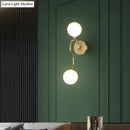 GobekUsa Gold Spherical Artistic Wall Light with Milky Glass Shade - Stylish Wall Mounted Lighting Fixture