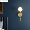 GobekUsa Gold Spherical Artistic Wall Light with Milky Glass Shade - Stylish Wall Mounted Lighting Fixture