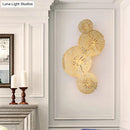 GobekUsa Golden Lotus Leaf Wall Mounted Sconce Light Fixture with Artistic Metal Shade (4 Bulbs)