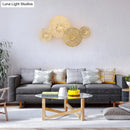 GobekUsa Golden Lotus Leaf Wall Mounted Sconce Light Fixture with Artistic Metal Shade (4 Bulbs)