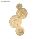GobekUsa Golden Lotus Leaf Wall Mounted Sconce Light Fixture with Artistic Metal Shade (4 Bulbs)