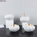 GobekUsa Gold Pumpkin Resin Sculpture Ornaments Home Decor-Artistic Room Aesthetics